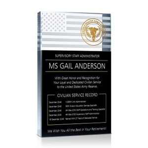 Flag Army Retirement Plaque
