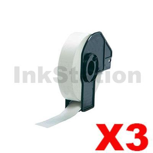 3 x Compatible Brother DK-11204 Black Text on White Die-Cut Paper Label Roll 17mm x 54mm - 400 labels per roll