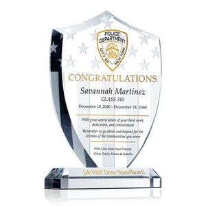 Shield Police Graduation Plaque