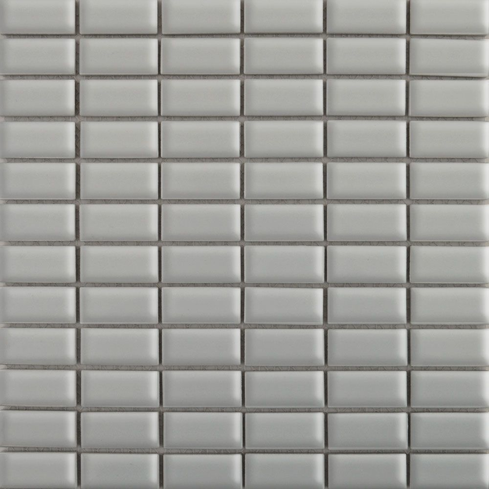 Gloss Grey Brick Mosaic Tiles