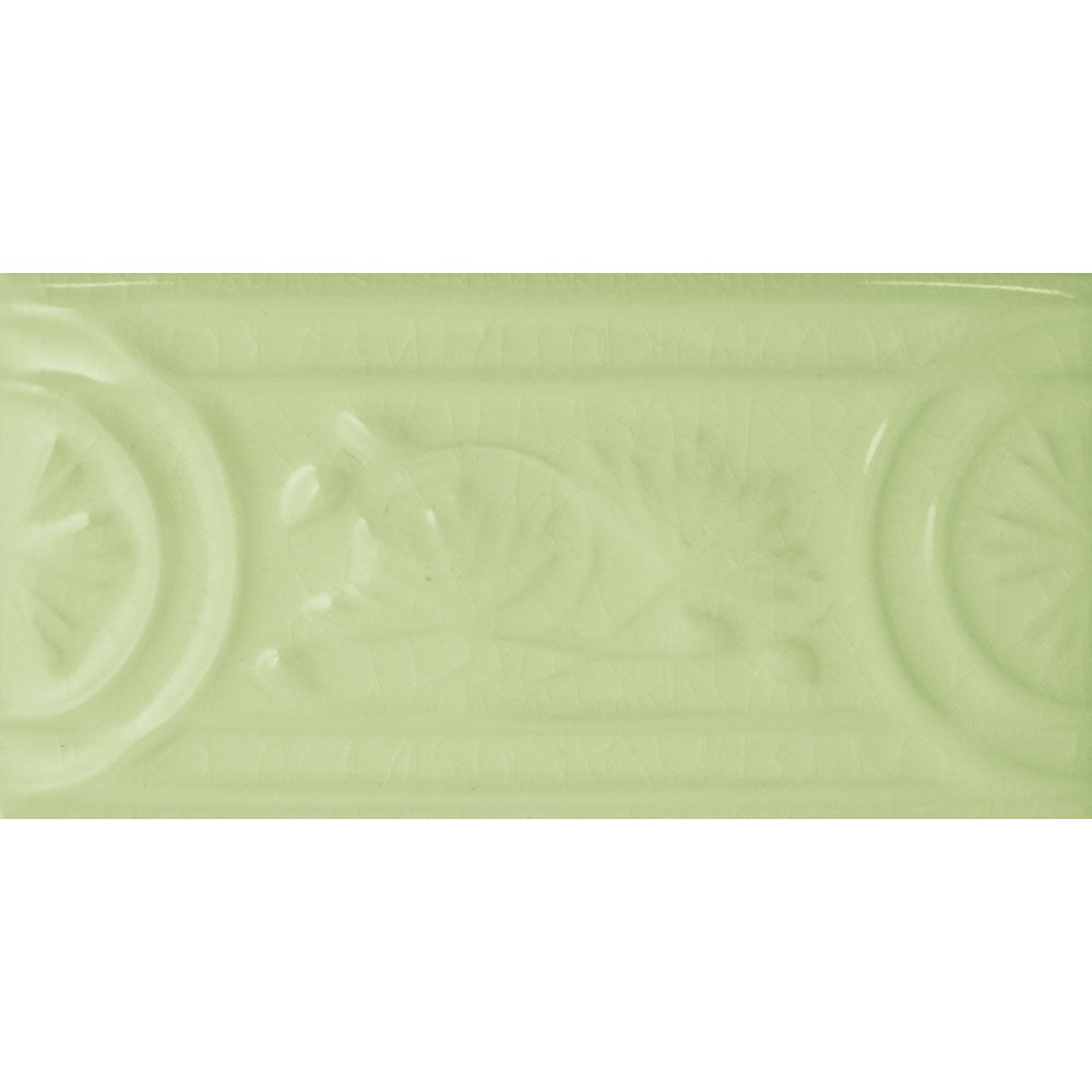 Le Vert De Maisons Crackle green Flor Border Tiles