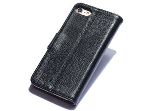 Premium Leather Wallet Case for iPhone 8/7 - Black
