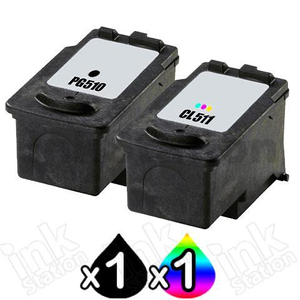 2 Pack Canon PG-510 & CL-511 Compatible Value Pack [1BK,1C]