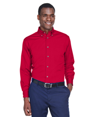 Harriton M500 Men's Easy Blend™ Long-Sleeve Twill Shirt with Stain-Release