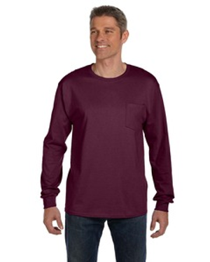 Hanes 5596 Men's Authentic-T Long-Sleeve Pocket T-Shirt
