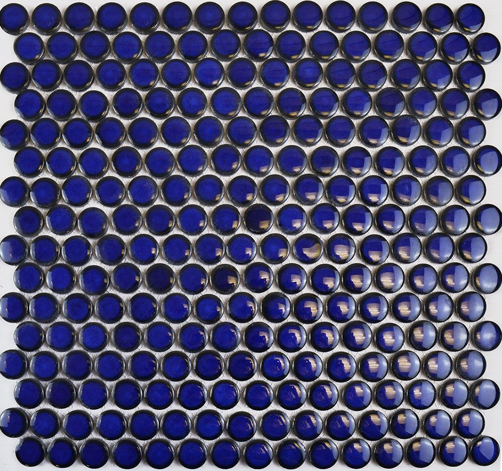 Circular Antique Dark Blue Mosaic Tiles