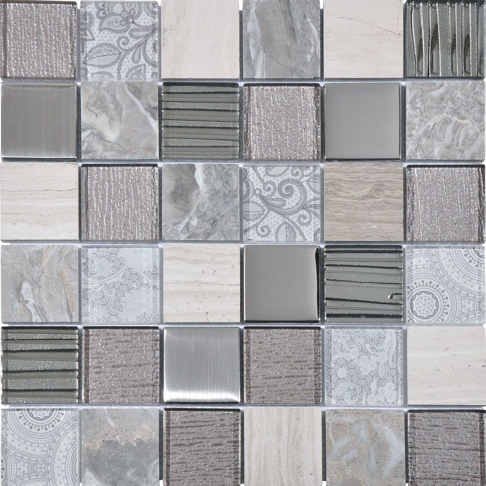 Aspen Grey Mix Mosaic Tiles