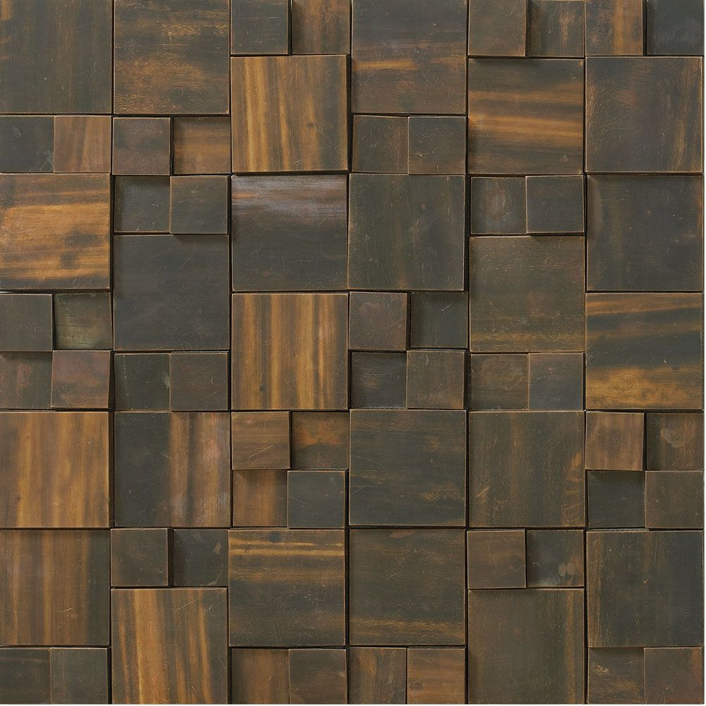 Dark Copper Mixed Square Mosaic Tiles