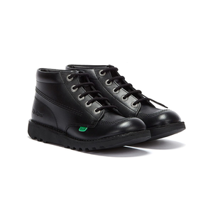 Kickers Kick Hi Youth Black Leather Ankle Boots