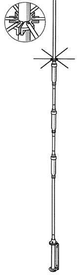 Hustler Antenna 4-BTV 40-10m Vertical 1kW.