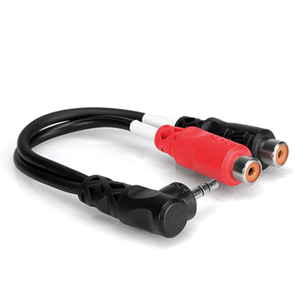 Hosa YRA-167 Right-Angle 3.5mm TRS(M) to Dual RCA(F) Stereo Breakout Adaptor Cable