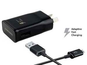 Genuine Samsung Adaptive Fast Charger with Micro-USB to USB-A cable - Black