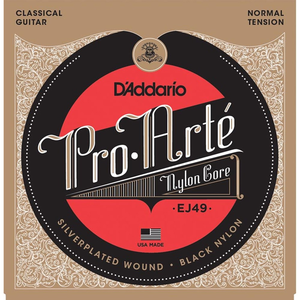 D'Addario EJ49 Pro Arte Black Nylon Classical Guitar Strings - (Normal Tension)