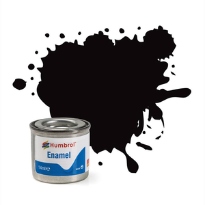 HUMBROL 201 Black Metallic Enamel 14ml Model Kit Paint