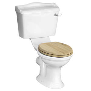 York Traditional Close Coupled Toilet with Soft Close Seat Walnut