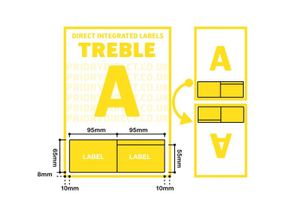 A4 Treble Integrated Labels - Style A - 1,000 Sheets