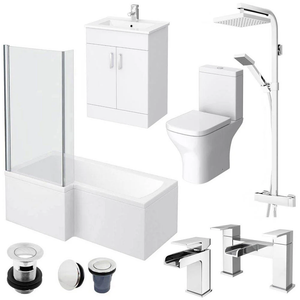 Toreno L-Shaped 1700 Complete Bathroom Package Left Hand Option