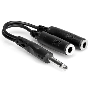 Hosa YPP-111 1/4" TS(M) to Dual 1/4" TS(F) Y Cable