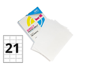 Printer Labels - 21 Per Sheet - Round Corners  - 100 Sheets