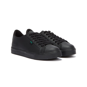 Kickers Tovni Lacer Youth Black Leather Trainers