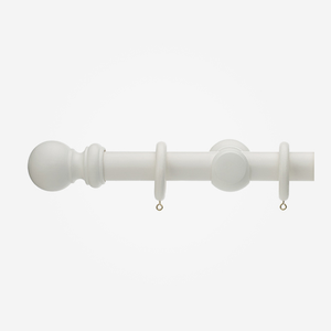 35mm Honister Linen White Ball Curtain Pole
