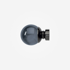 Plain Smoked Ball Finial For 28mm Neo Black Nickel Curtain Pole