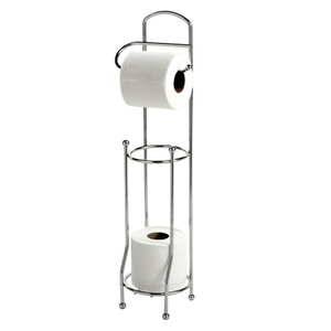 Basic Freestanding Toilet Roll Holder &amp; Spare Roll Holder