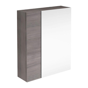 Brooklyn 600mm Bathroom Mirror &amp; Fascia Cabinet - Grey Avola
