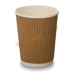 8oz Kraft Brown Ripple Cups (100)