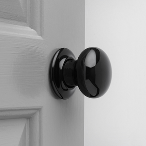 Porcelain Door Knobs (Pair) - Black