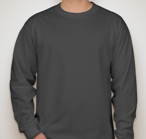 Hanes Beefy-T Long Sleeve T-shirt - Smoke Gray