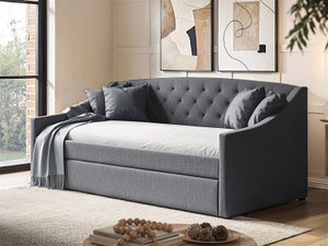 Flair Aurora Daybed with Trundle Grey Linen