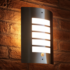 Auraglow PIR Motion Sensor Outdoor Security Wall Light - DORTON - COOL WHITE