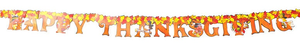 Happy Thanksgiving Jointed Cardboard Banner Streamer - 6 Ft / 1.8m