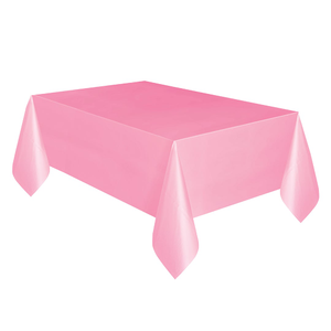 Baby Pink Plastic Tablecover 274cm x 137cm