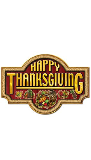 Happy Thanksgiving Sign Cutout – 17.5 Inches / 34cm