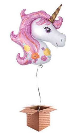 Magical Unicorn Helium Foil Giant Balloon - Inflated Balloon in a Box