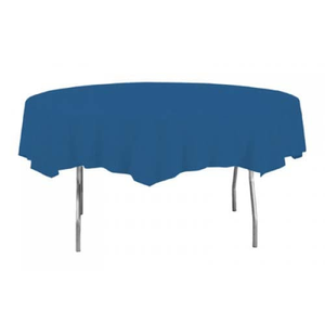 Royal Blue Round Plastic Tablecover 2.13m