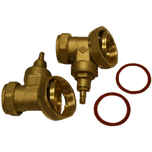 1.5" x 22mm Brass Pump Gate Valve Set for Grundfos UPS(N) 15 & 25 and UPS 15 & 25 Circulator Pumps