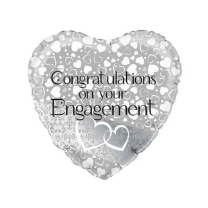 Hearts Engagement Foil Helium Balloon 46cm / 18 in