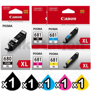 5 Pack Canon PGI-680XL CLI-681XL High Yield Genuine Inkjet Cartridges Combo [1BK,1PBK,1C,1M,1Y]