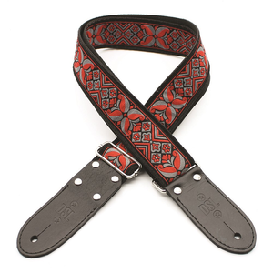 DSL JAC20 Jacquard Guitar Strap (DC Design, Red, 2")