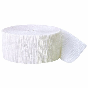 White Crepe Paper Streamer - 24.6m / 81 ft