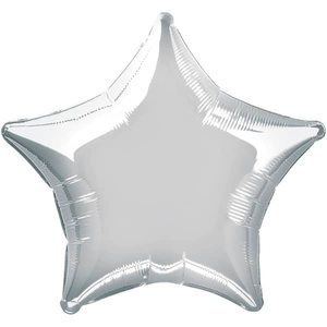 Silver Star Foil Helium Balloon 51cm / 20 in