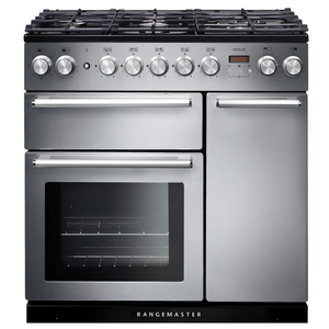 Rangemaster Nexus 90 Dual Fuel Range Cooker, Stainless Steel
