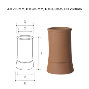 Redbank Roll Top Chimney Pot Red 450mm