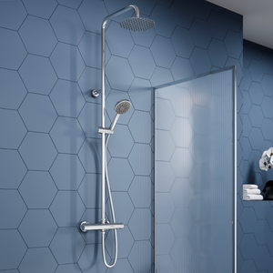 Monza Modern Round Thermostatic Shower - Chrome