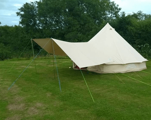 3.6m x 2.4m Canvas Tent Awning – 3 Pole Complete Kit