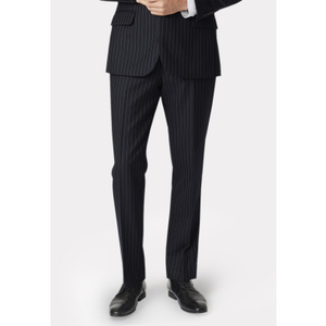 Regular Fit Epsom Navy Pinstripe Wool Suit Trousers