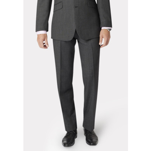 Regular Fit Dawlish Charcoal Birdseye Wool Suit Trousers